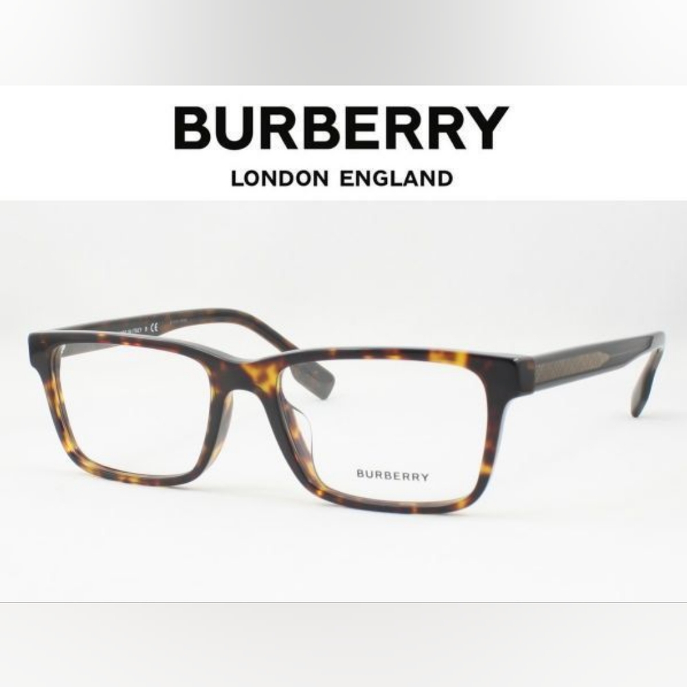 Authentic New BURBERRYMen's Tortoise Square Eyeglass Frames BE2320F386455 - Picture 1 of 15